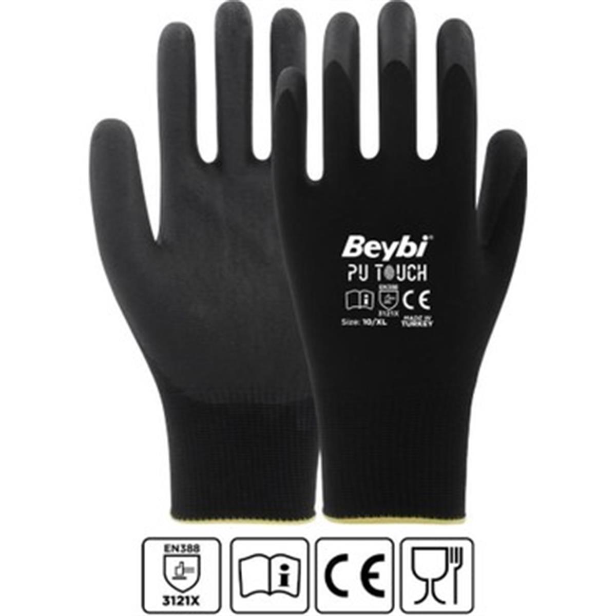 BEYBİ POLİÜRETAN KAPLI PU TOUCH ELD. SİYAH 9 TM