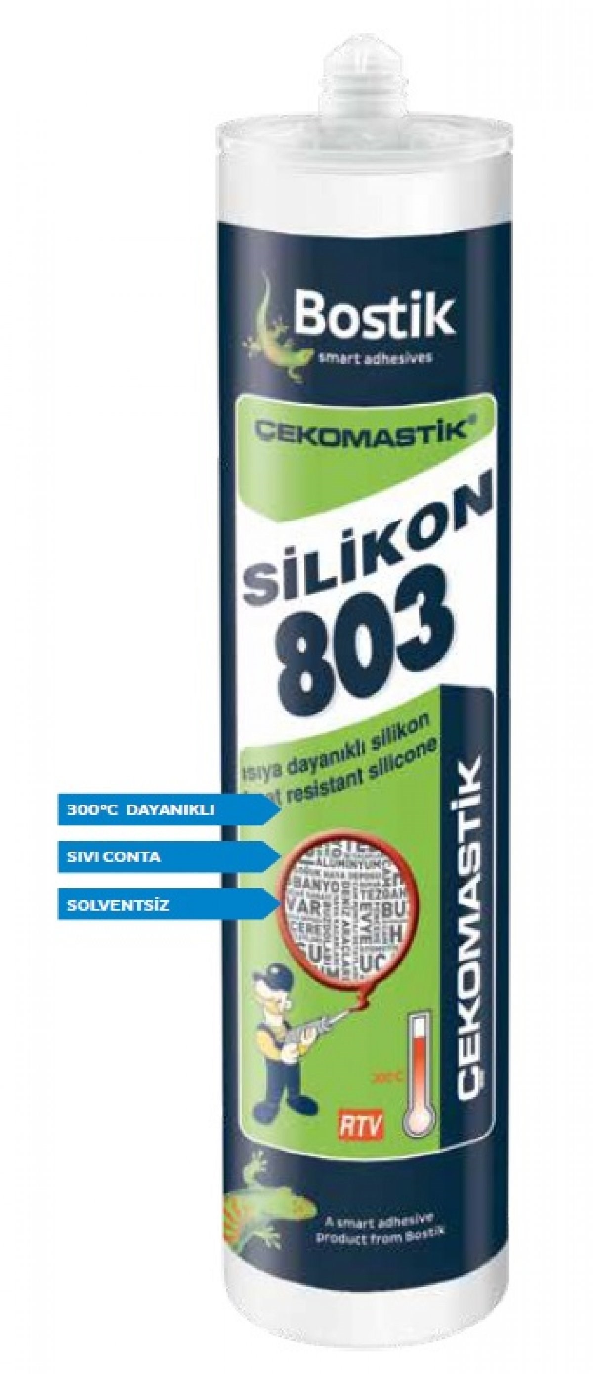 ÇEKOMASTİK 803 ISIYA DAY. SİLİKON (KIRMIZI) 310ml
