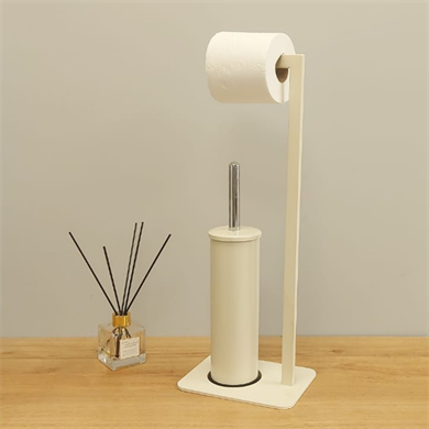 Swan Cleaning Krem Tall Tuvalet Kağıtlığı ve Tuvalet Fırçalığı