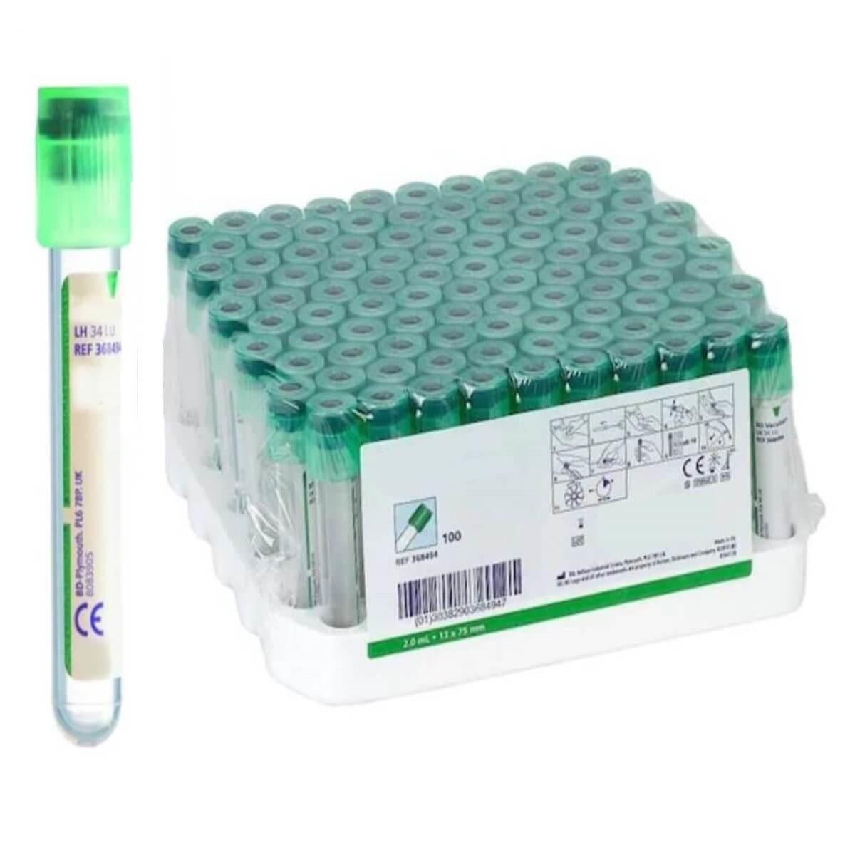 Lityum Heparinli Tüp 2 ML Yeşil Kapak