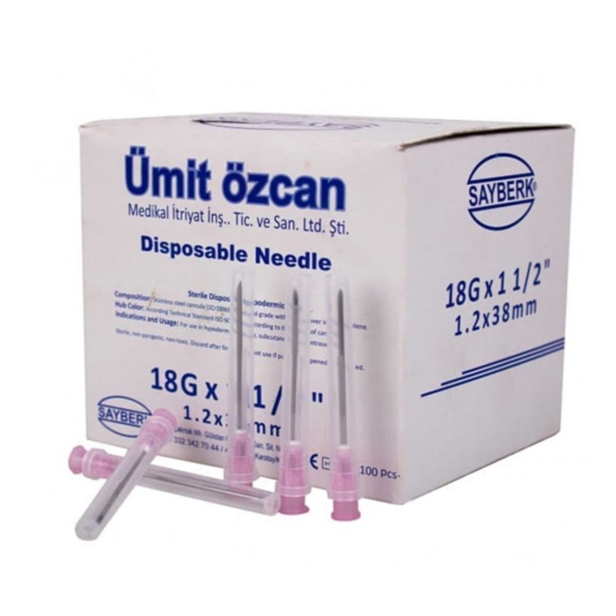 İğne Ucu Pembe Uzun 1,20x38 mm 18g x 1 1/2