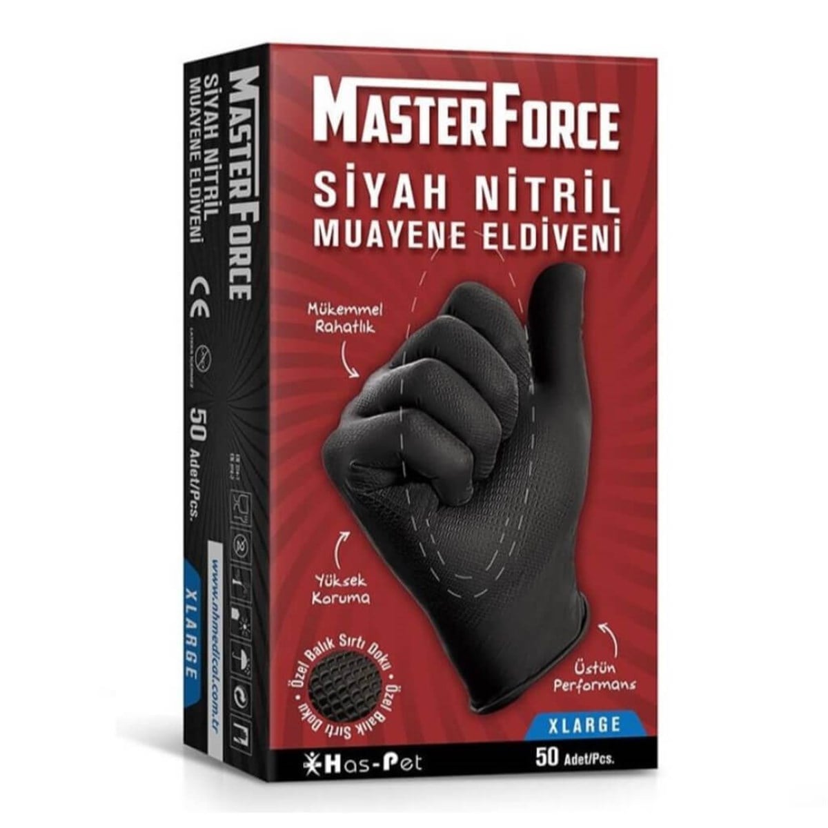 Masterforce Nitril Eldiven Sağımcı Eldiveni Siyah 50 li