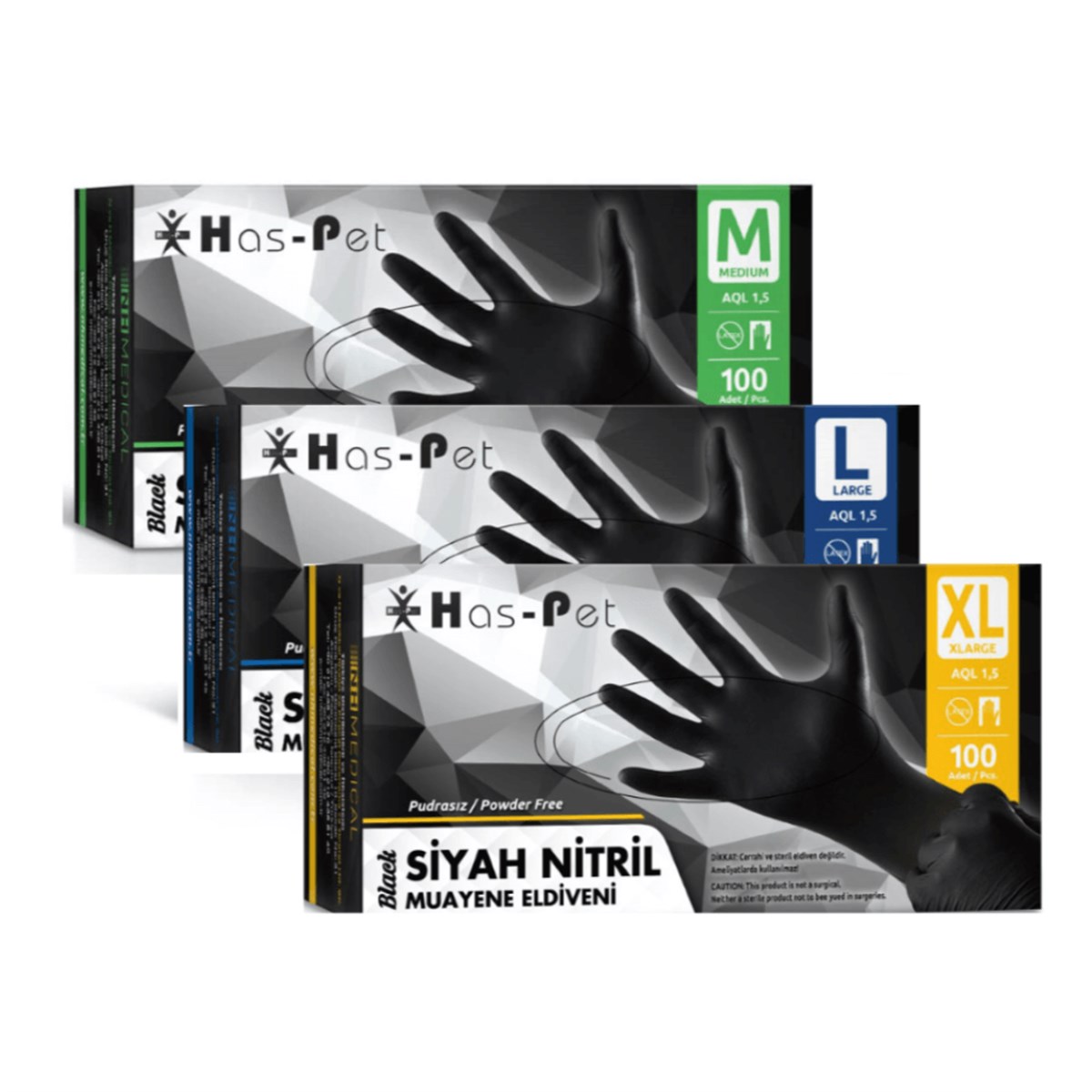 Non Steril Nitril Eldiven Siyah 100 lü