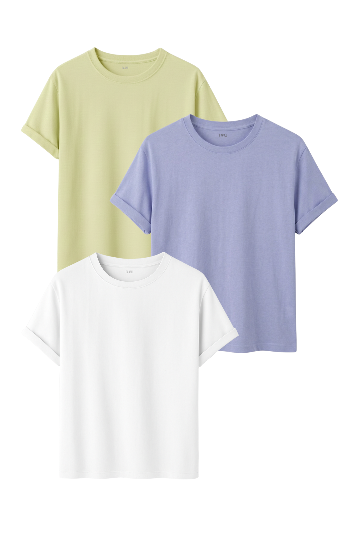 Premium 3'lü Basic Tişört Seti - %100 Pamuklu ve Standart Kalıp