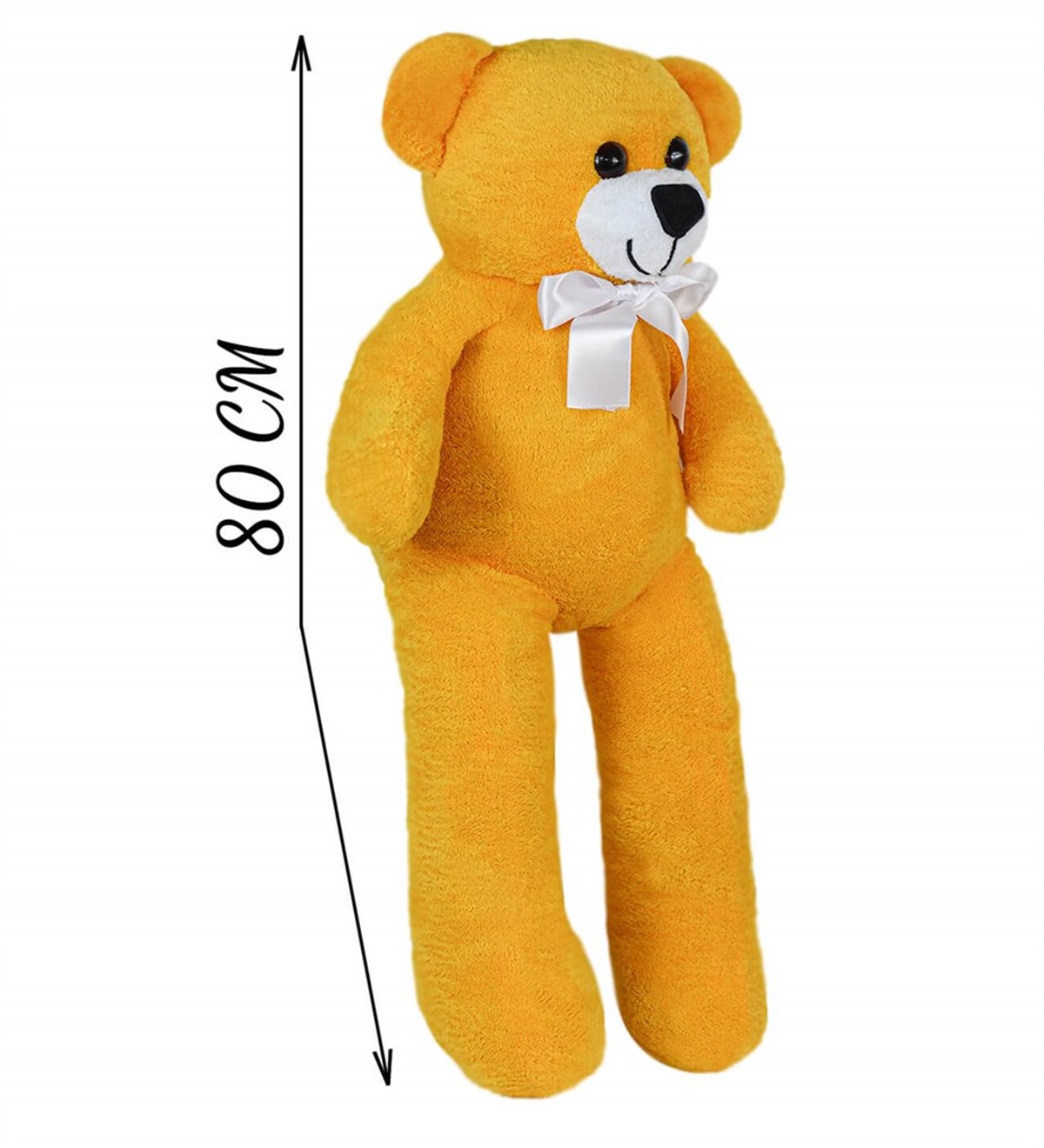 80 cm Rengarenk Papyonlu Işıklı Ayıcık %100 Yerli