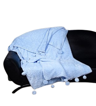 Ponponlu 200*220 cm Pelüş Tv Battaniyesi (%100 Yerli)