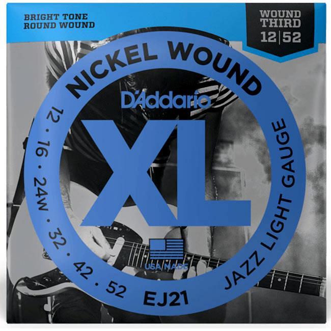 Nicked D'addario EJ21 Nicked Wound Jazz Light Elektro Gitar Teli (12-52)
