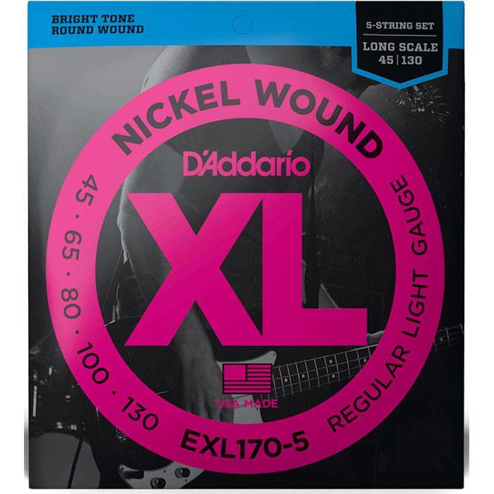 D'addario EXL170-5 Long Scale 5 Telli Bas Gitar Teli (45-130)