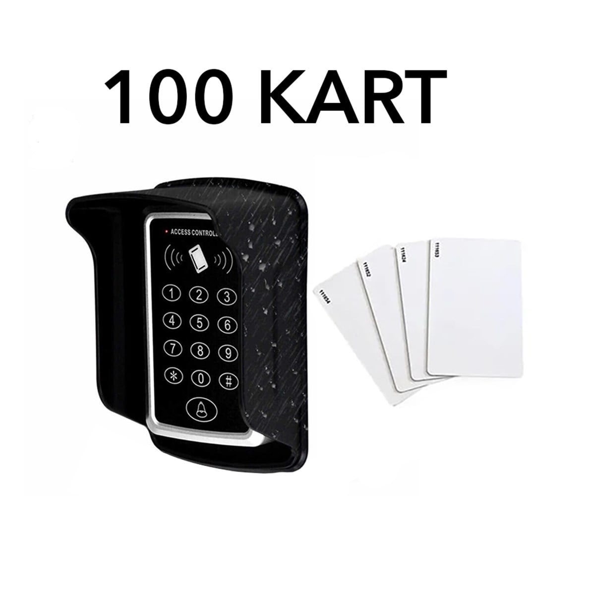 SU GEÇİRMEZ RFID Şifreli Kapı Kilidi  Kartlı Geçiş Kontrol Sistemi 100 Kart Koruyucu Kapak