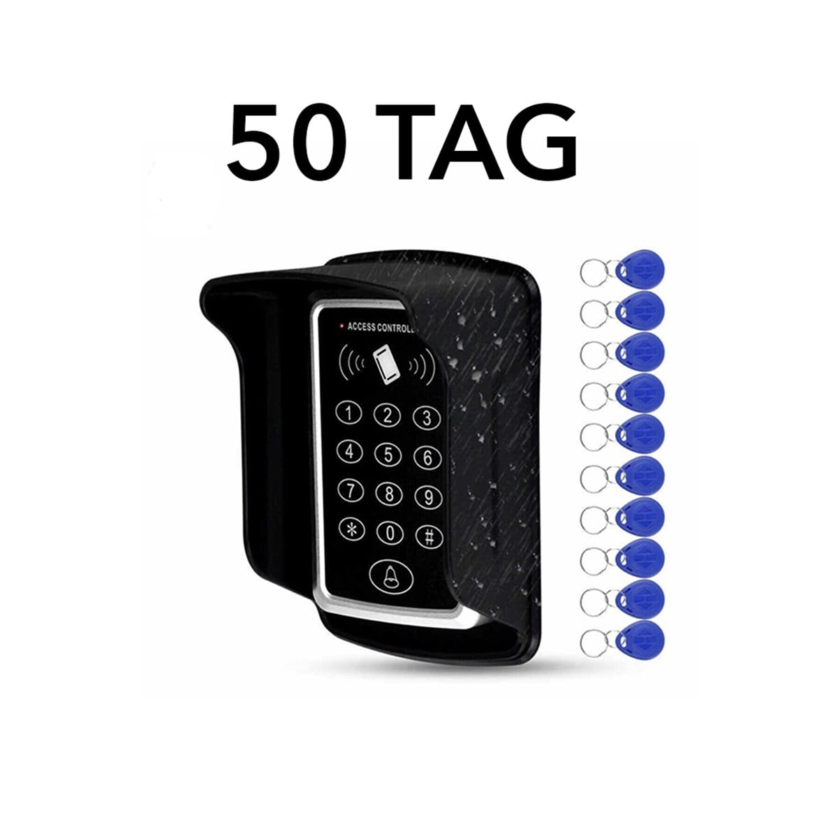 SU GEÇİRMEZ RFID Şifreli Kapı Kilidi  Kartlı Geçiş Kontrol Sistemi 50 Tag Koruyucu Kapak