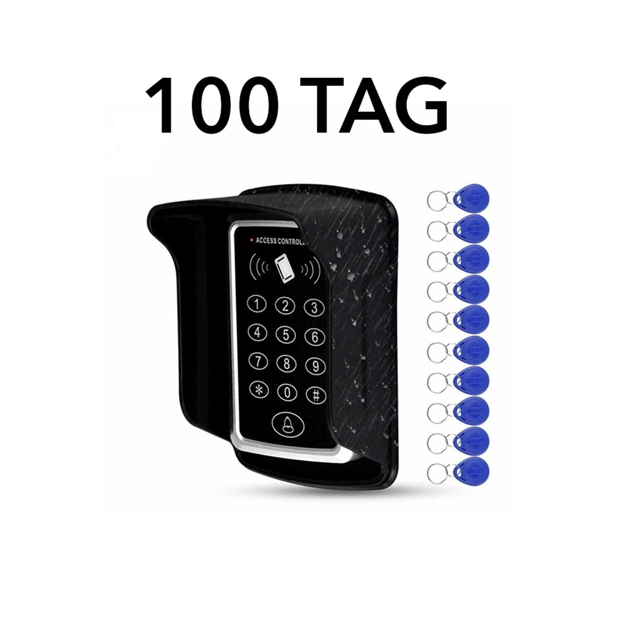 SU GEÇİRMEZ RFID Şifreli Kapı Kilidi  Kartlı Geçiş Kontrol Sistemi 100 Tag Koruyucu Kapak