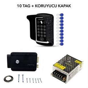 Sonex RFID Şifreli Kapı Kilidi + Apartman Kapı Otomatı + Koruyucu Kapak + Proximity Tag + Adaptör Full Set 