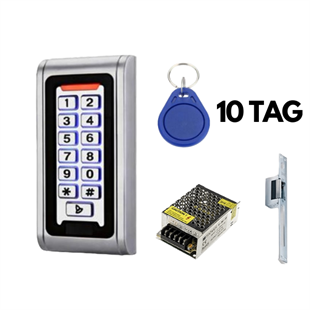 Metal Kapı Şifrematik P110 + İç Mekan Dil Kilit + Adaptör + Proximity ANAHTARLIK Full Set