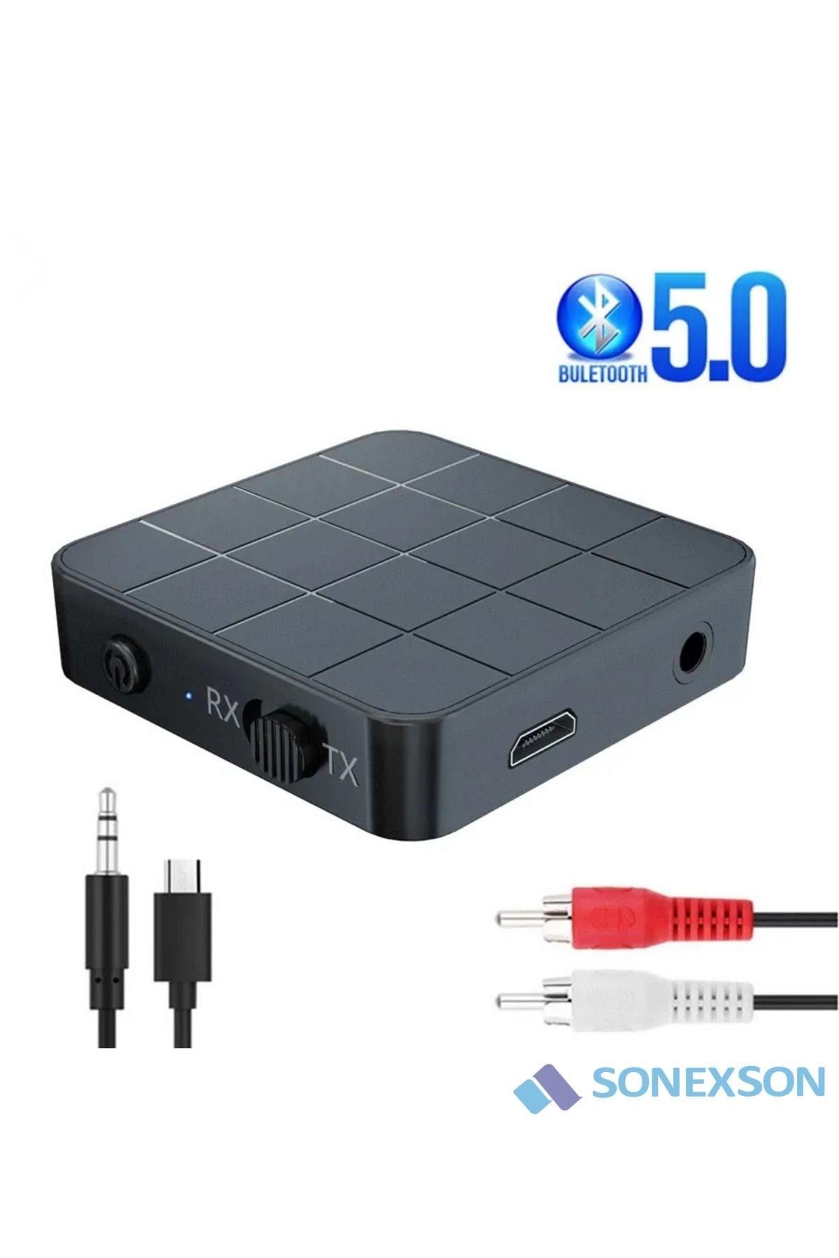 Sonex Bluetooth Ses Alıcı Verici – AUX, RCA, USB, Mikrofonlu RX/TX Adaptör