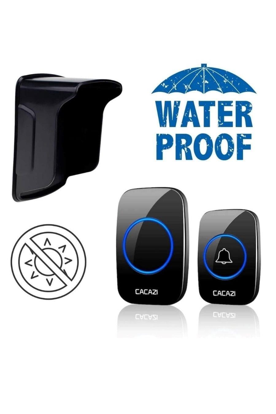 Cacazi kablosuz kapı zili – su geçirmez, güneş korumalı, uzun ömürlü zil sistemi