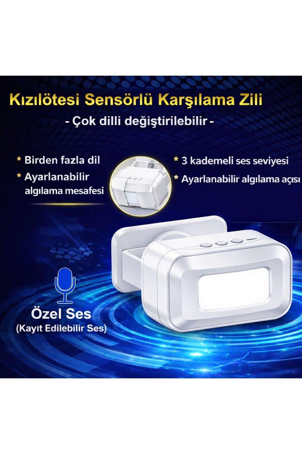 Sonex Hareket Sensörlü Kablosuz Kapı Zili C50 – 20 Melodili, Çok Dilli Karşılama