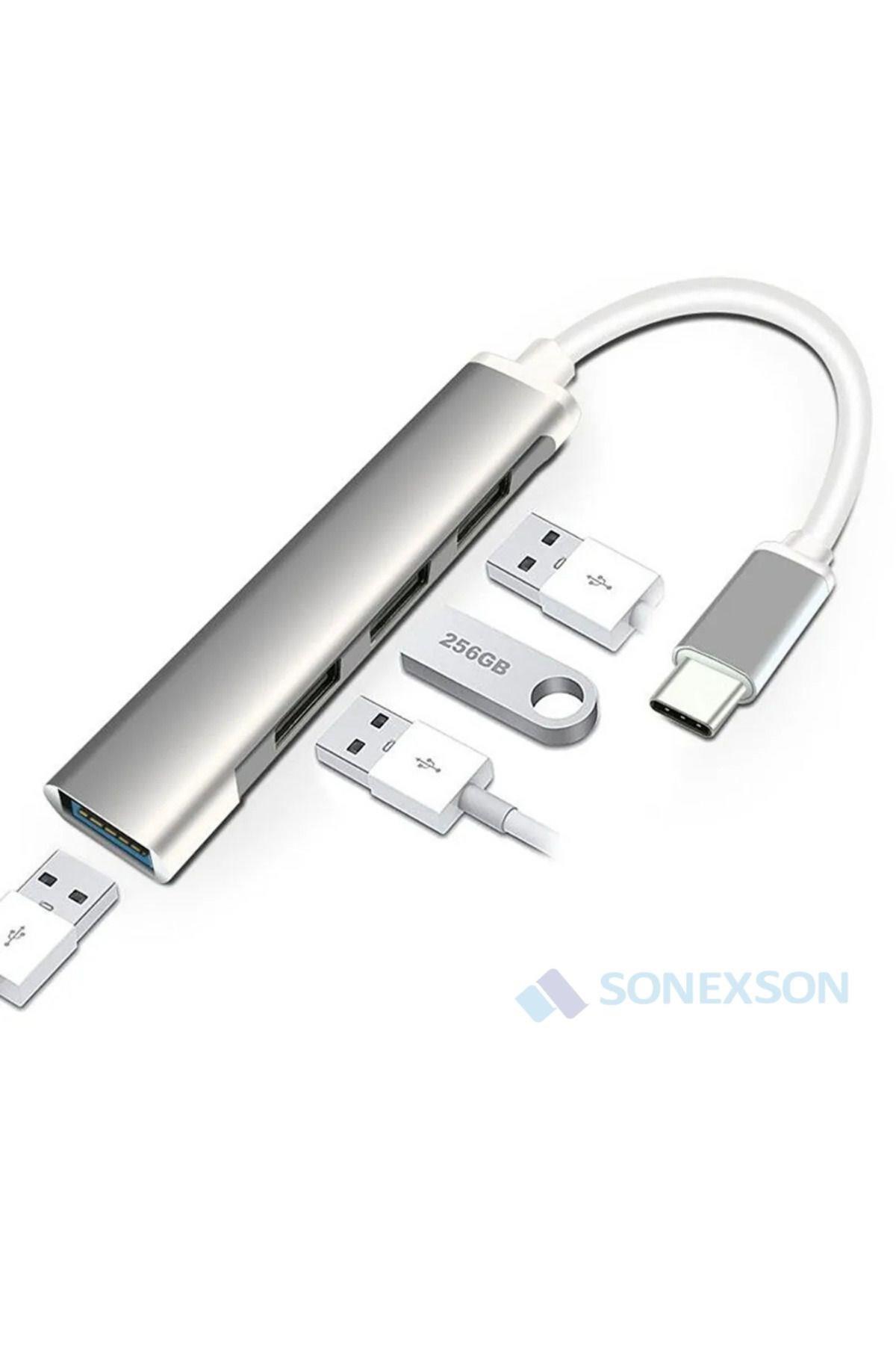  Sonex Type-C to USB Hub - 4 Port USB Çoklayıcı OTG
