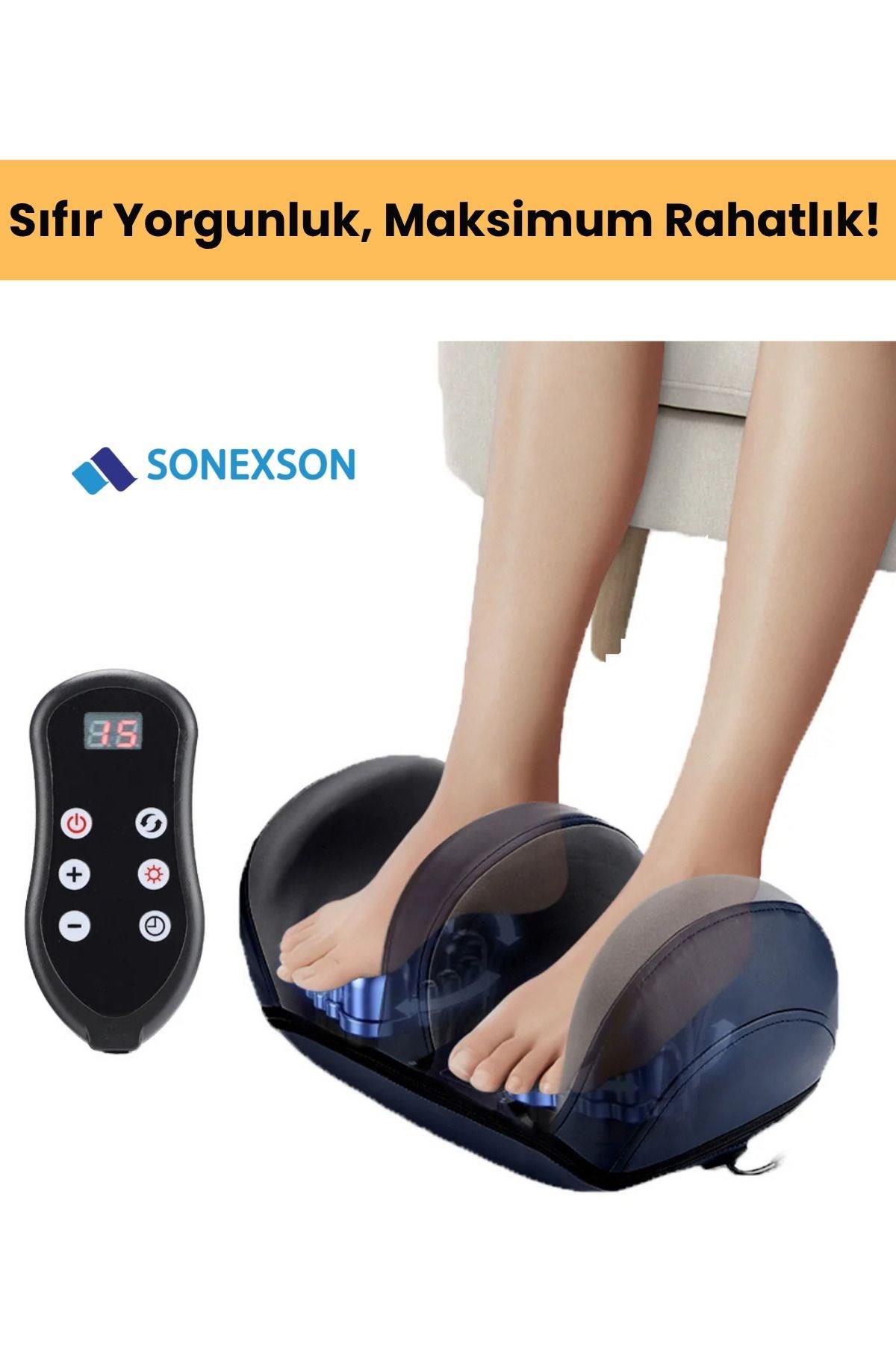 SONEX Isıtmalı Ayak Masaj Aleti – Uzaktan Kumandalı, Yoğurmalı, LCD Ekranlı