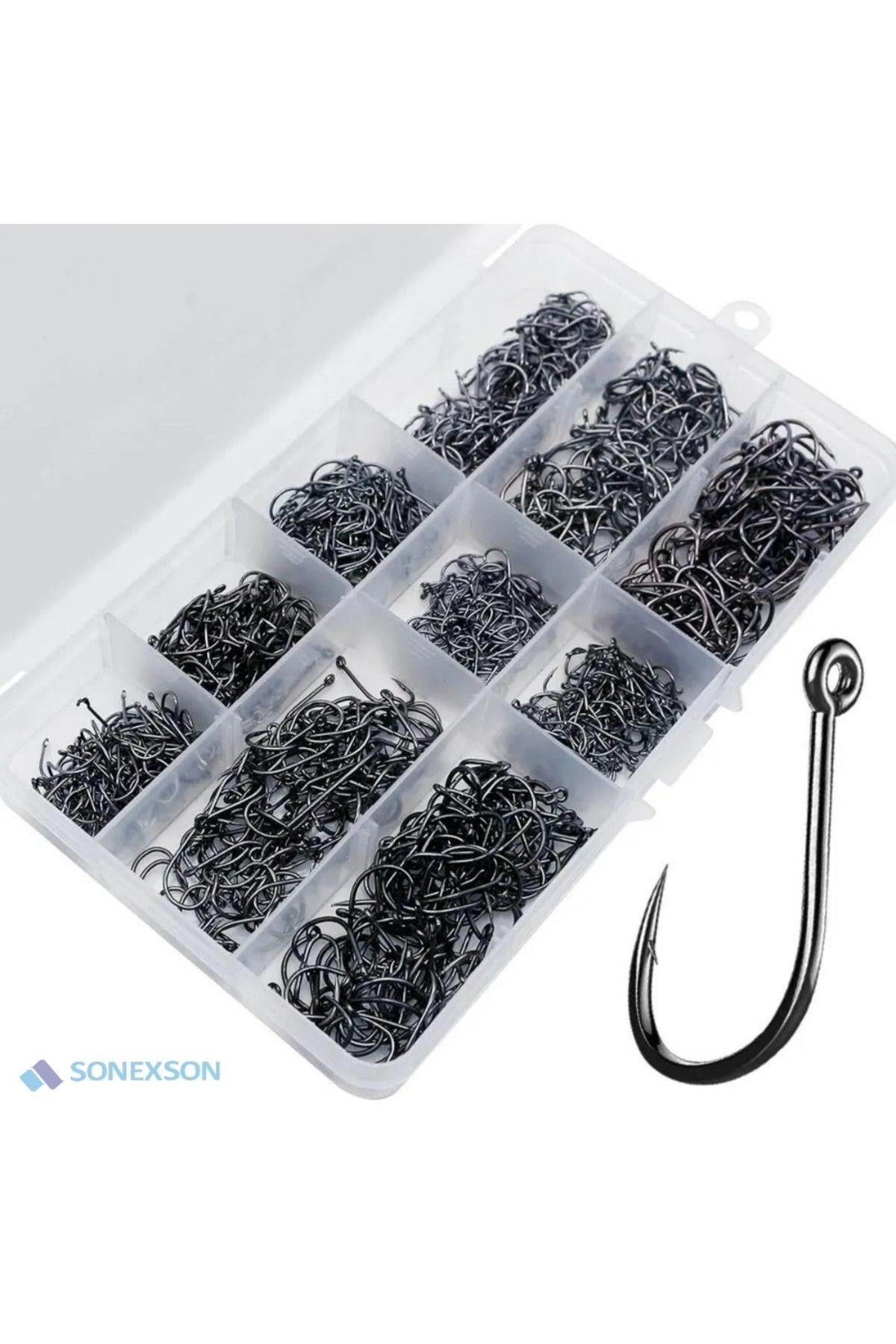  Sonex 1000'li Kutulu Paslanmaz Karbon Çelik Olta Seti (3-12 Numara)