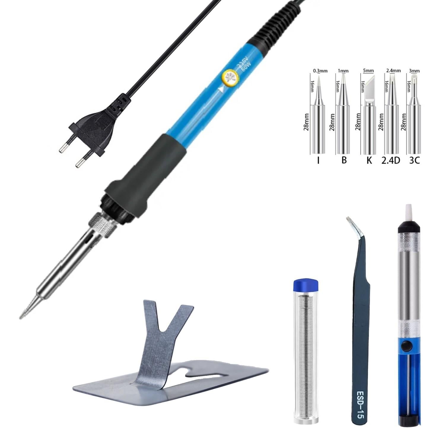 Sonex 60W Isı Ayarlanabilir Kalem Havya Lehim Makinası Pompa Gümüş Uç Sehpa Cımbız Tel