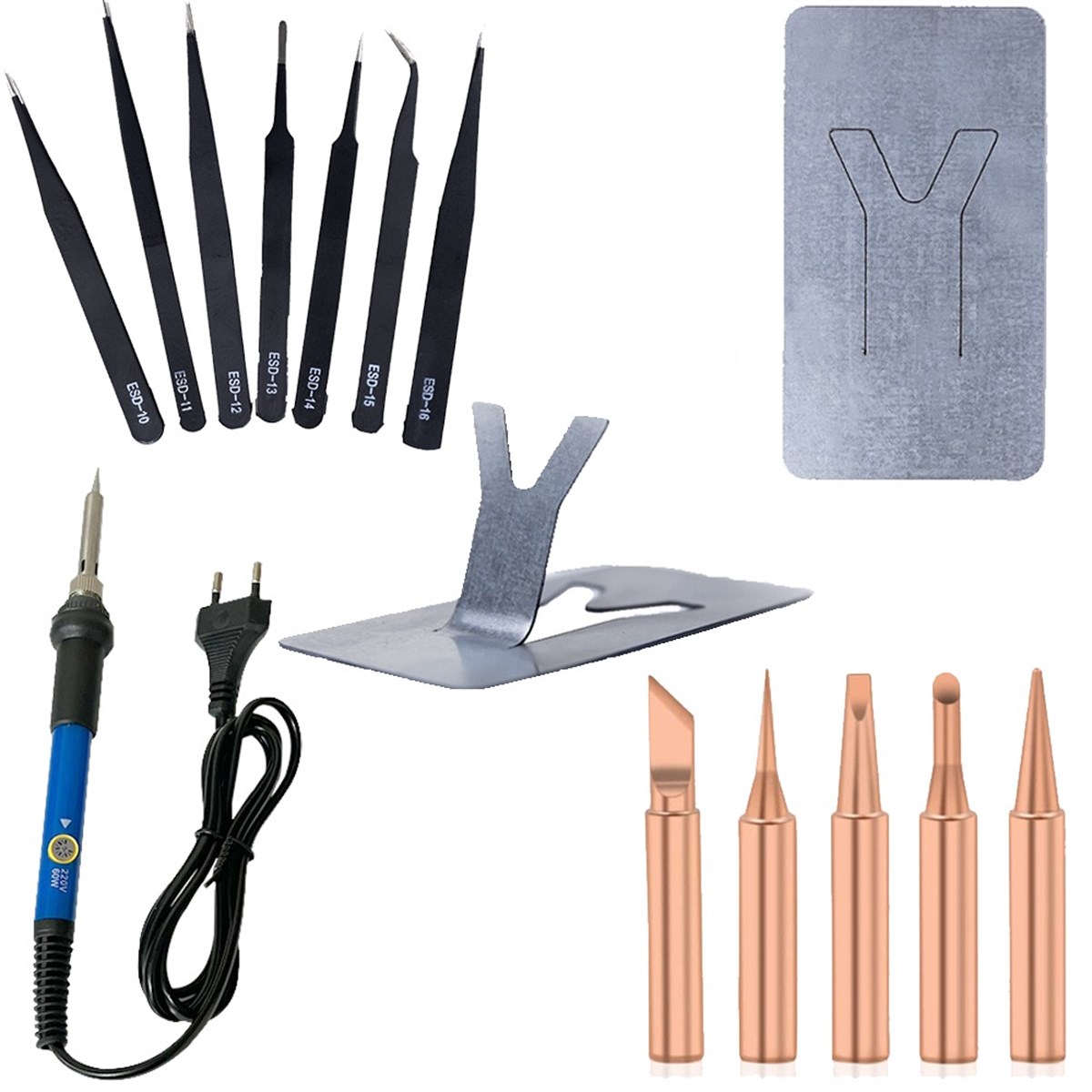 Bakır Uçlu Havya Seti Profesyonel Tamirci Takımı