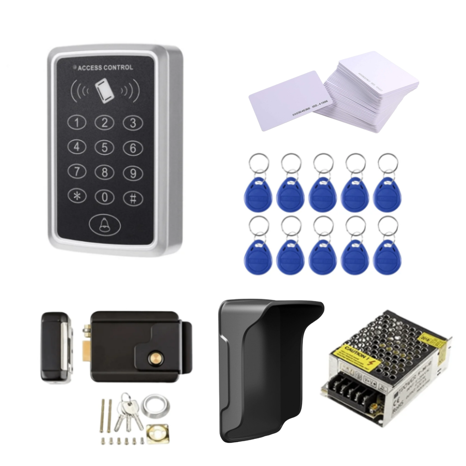 Sonex Şifreli Kapı Kilidi + Apartman Otomatı + Koruyucu Kapak + Adaptör + 10 Adet Proximity Kart + 10 Adet Proximity Tag