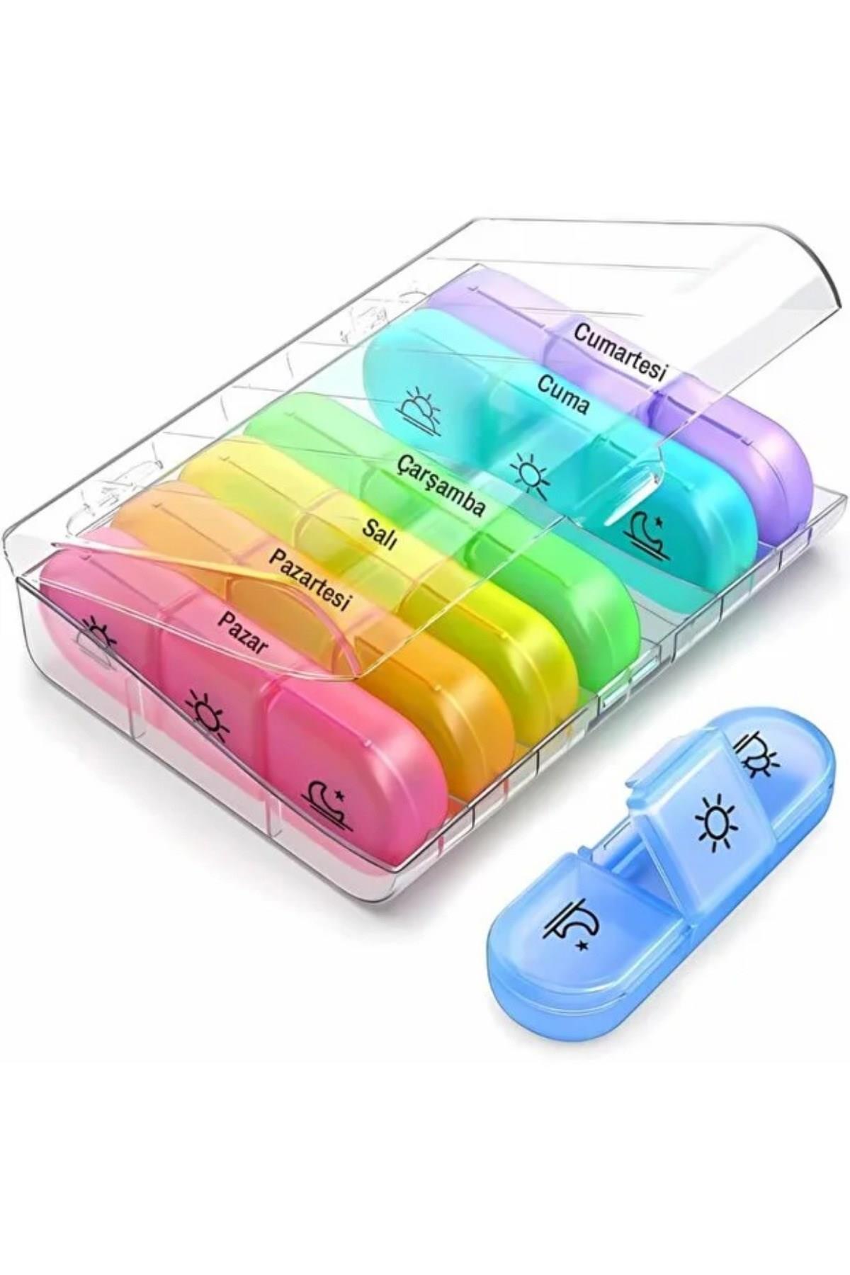 Sonex 7 Günlük 21 Gözlü Haftalık İlaç Hap Vitamin Saklama Kutusu