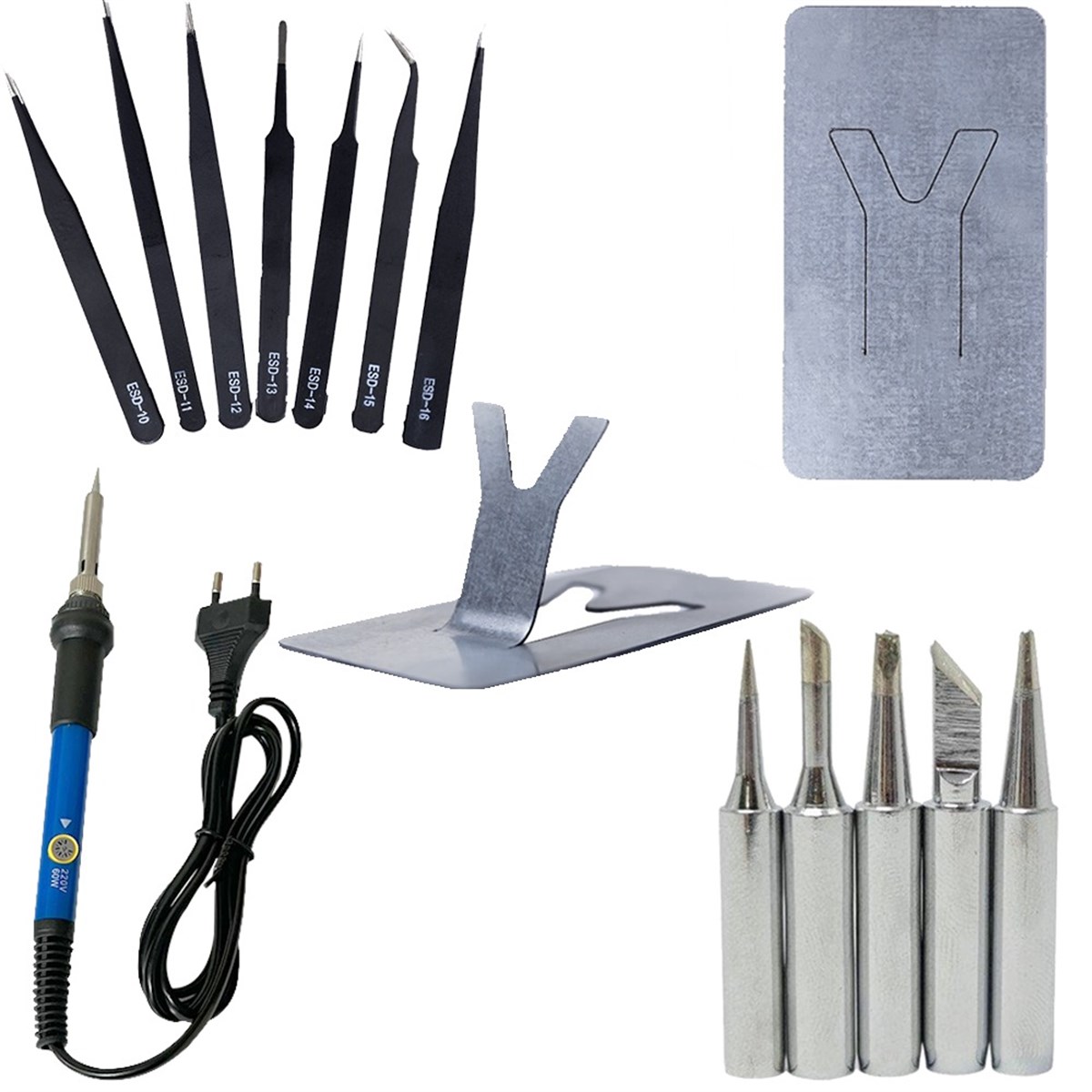 Gümüş Uçlu 60 Watt Havya Seti  Profesyonel Tamirci Takımı