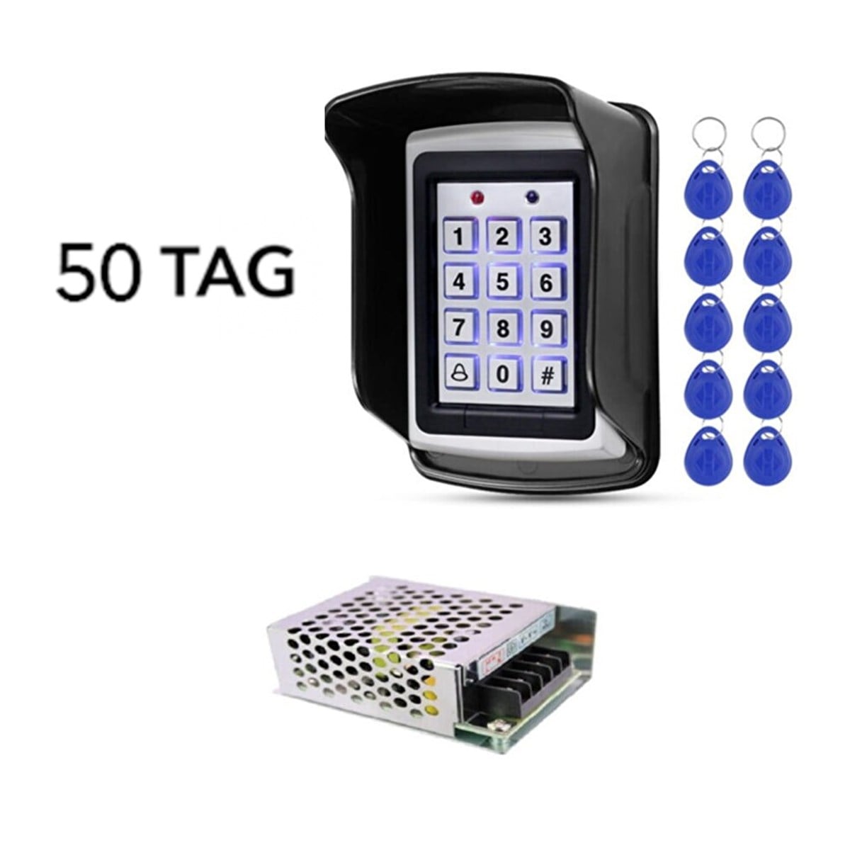 P200 -Rfid Şifreli Geçiş Kapı Kilidi  50Tag Koruyucu Kapak Adaptör