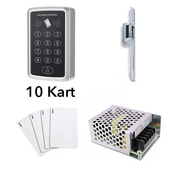 Dil Kilit RFID Şifreli Kapı Kilidi  Kartlı Geçiş Kontrol Sistemi 10 Kart 