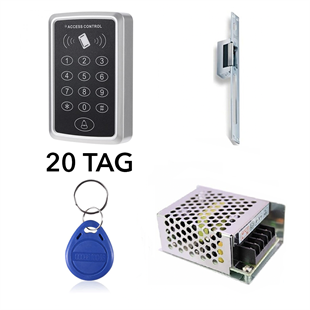Dil Kilit RFID Şifreli Kapı Kilidi  Kartlı Geçiş Kontrol Sistemi 20 tag