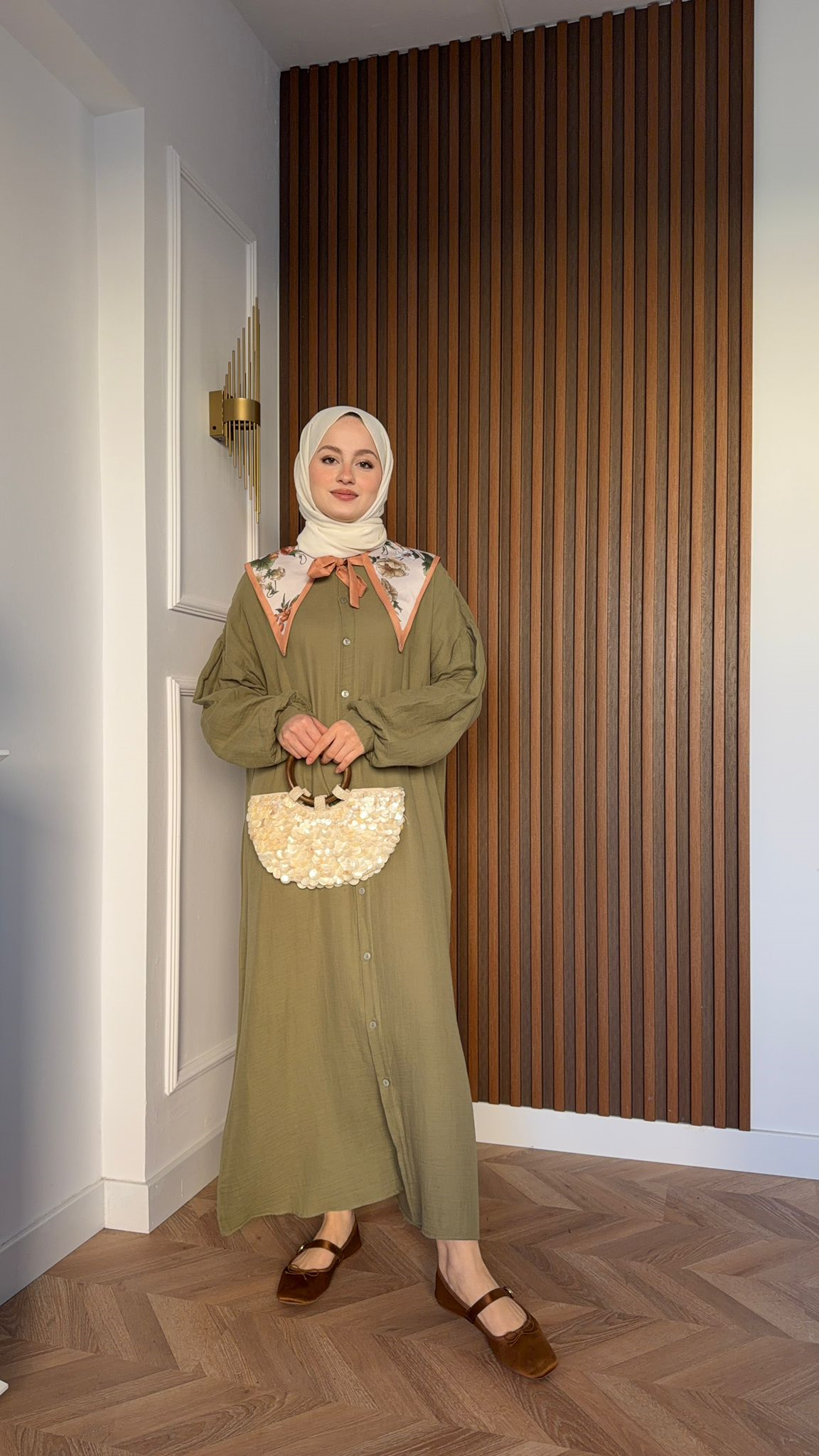 MEYSA DRESSES Müslin Gömlek Elbise Haki