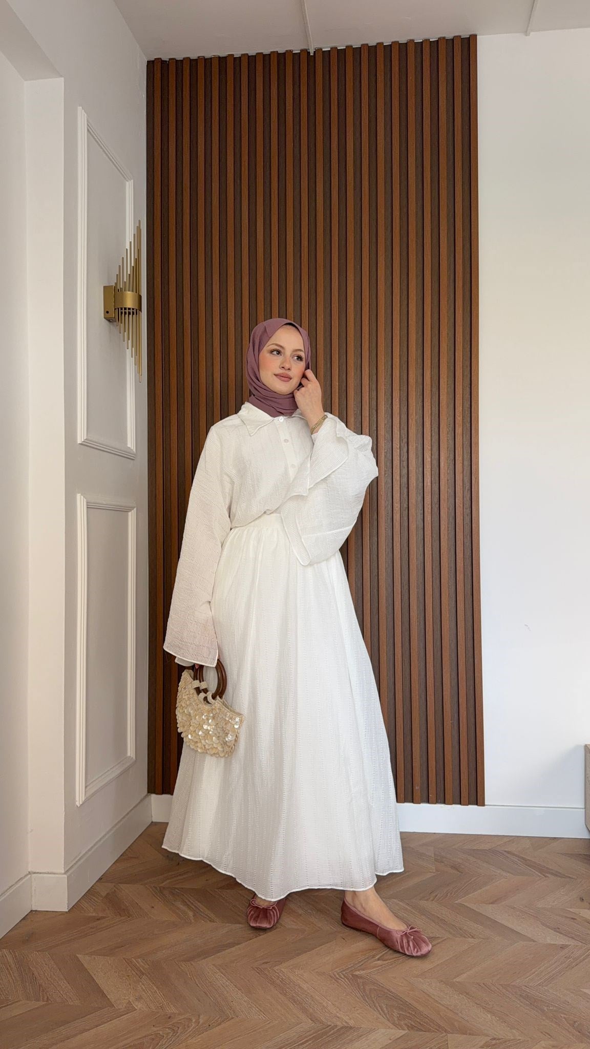 MEYSA SKIRT SETS Alaçatı Keten Etekli Takım Beyaz