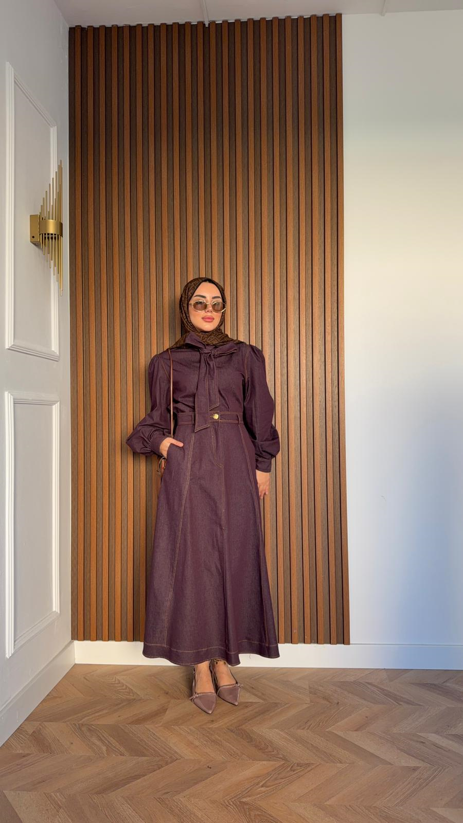 MEYSA SKIRT SETS Fiyonklu Denim Etek Takım Bordo