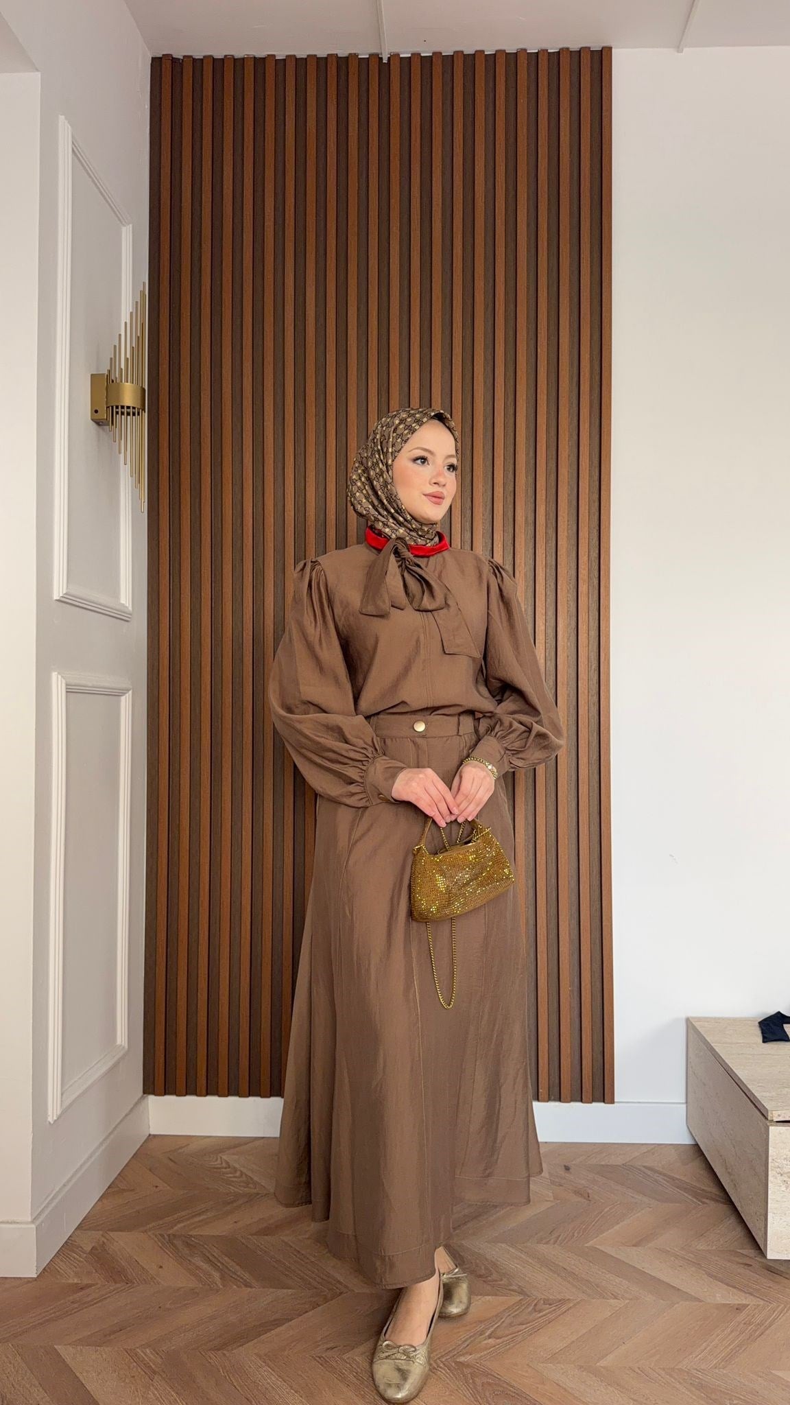 MEYSA SKIRT SETS Huqa Tensel Etekli Takım Vizon