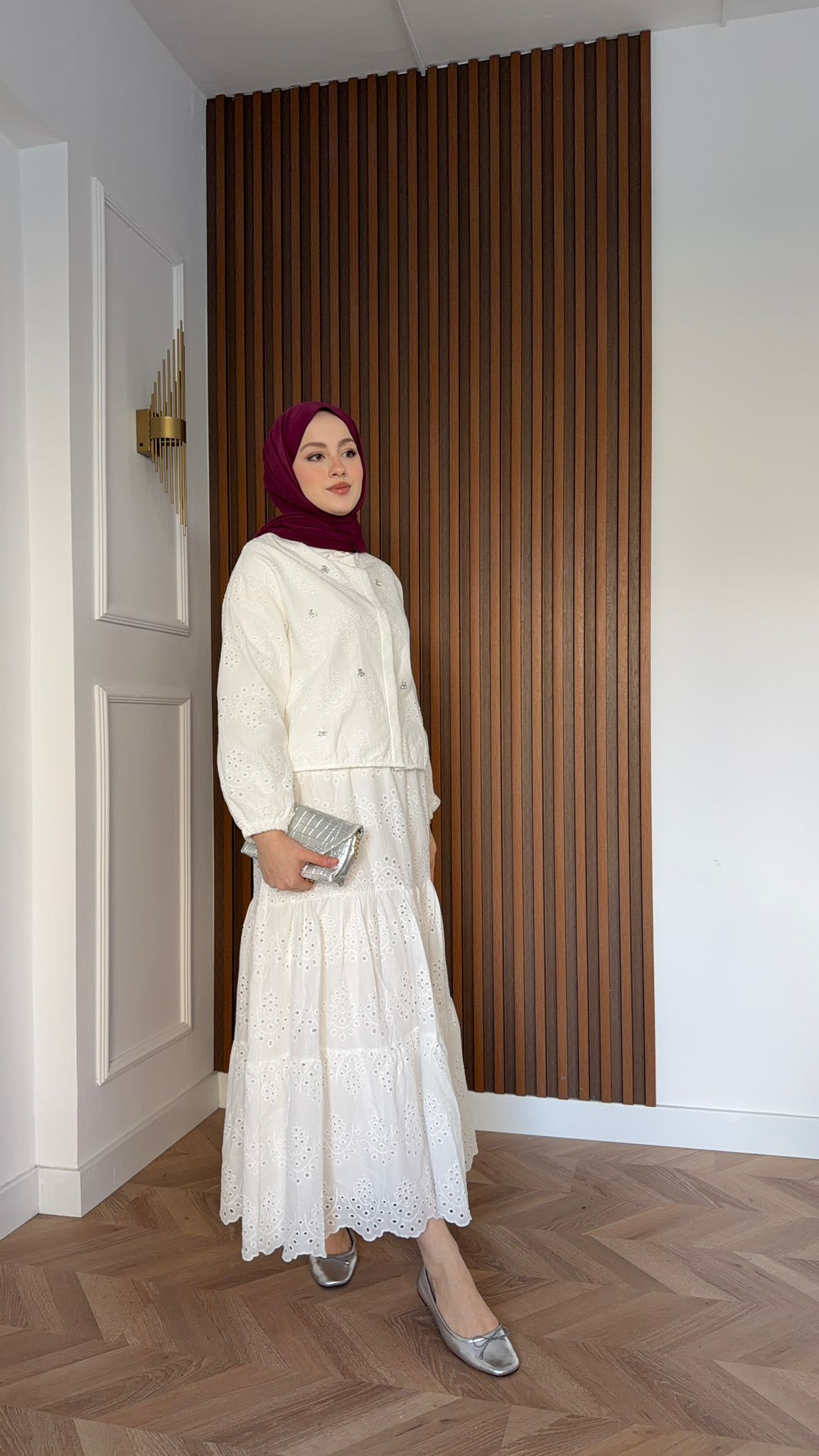 MEYSA SKIRT SETS İşlemeli Fisto Etekli Takım Beyaz