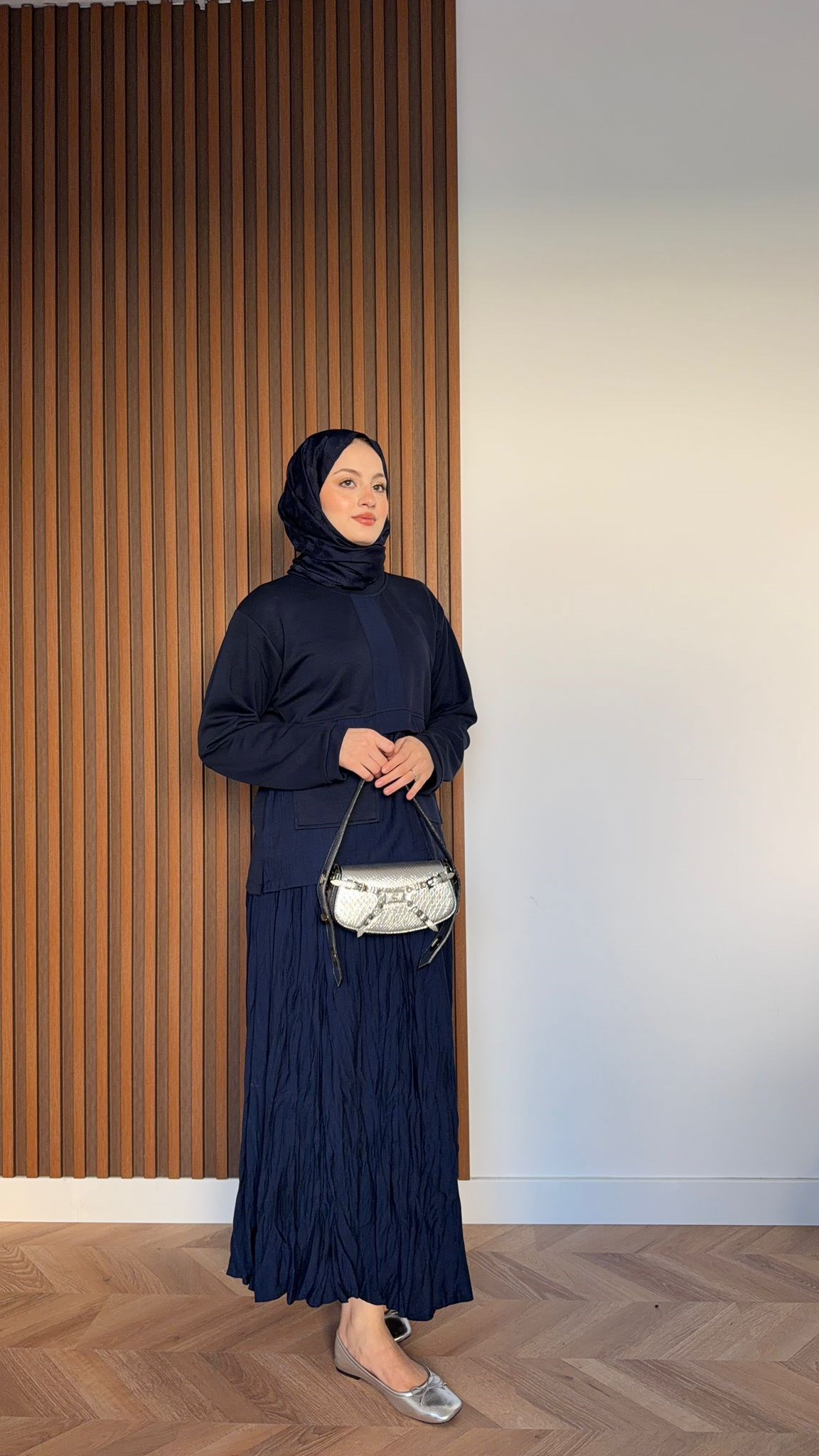 MEYSA SKIRT SETS Kraş Etekli Oysh Etek Takım Lacivert
