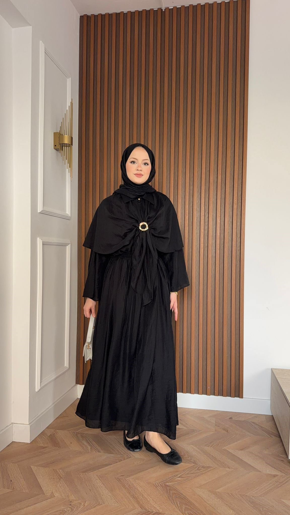MEYSA SKIRT SETS Rumi Pelerin Detaylı Etekli Takım Siyah
