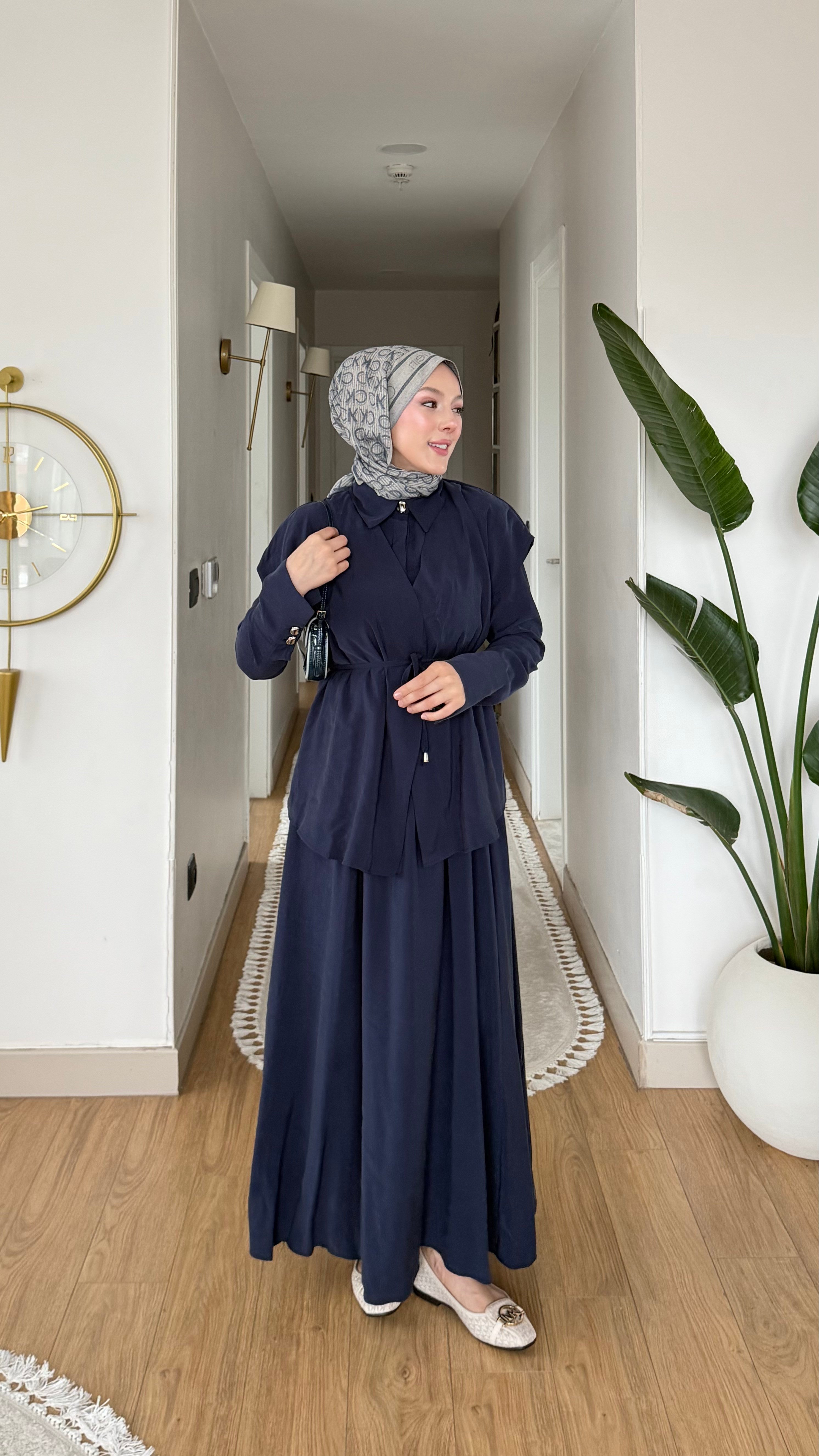 MEYSA PANTOLON TAKIM Eliz Tensel Pantolonlu Takım Lacivert