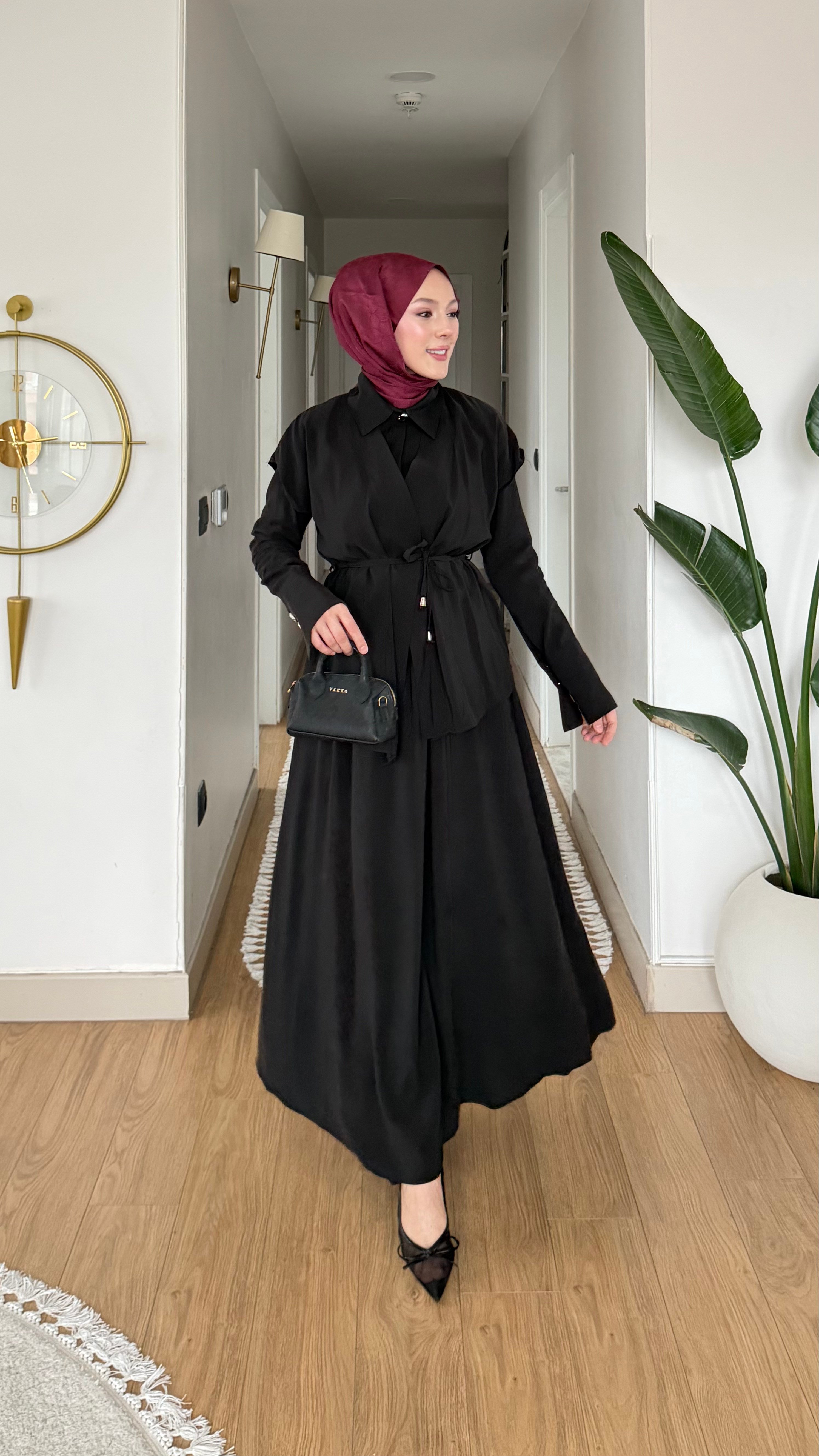 MEYSA TROUSER SETS Eliz Tensel Pantolonlu Takım Siyah