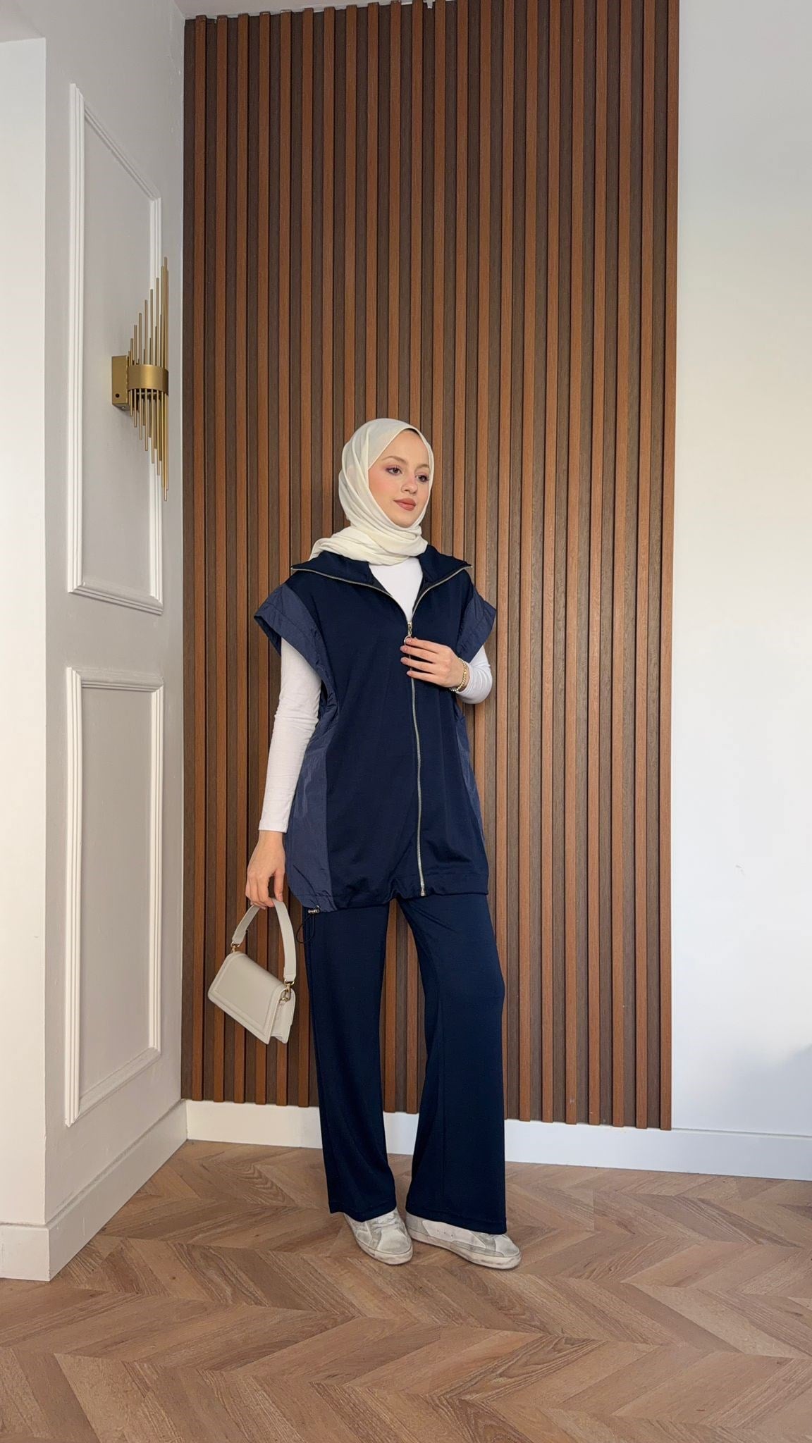 MEYSA PANTOLON TAKIM Nervürlü Yelekli Takım Lacivert