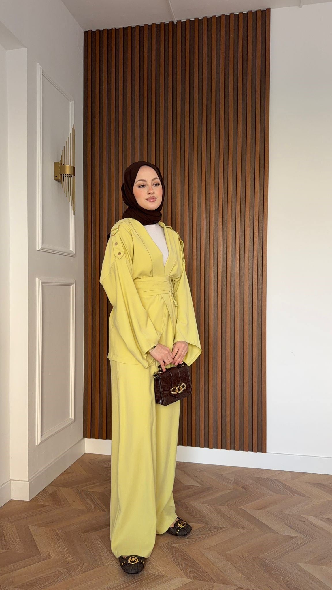 MEYSA TROUSER SETS Violet Tensel İkili Takım Yağ Yeşili