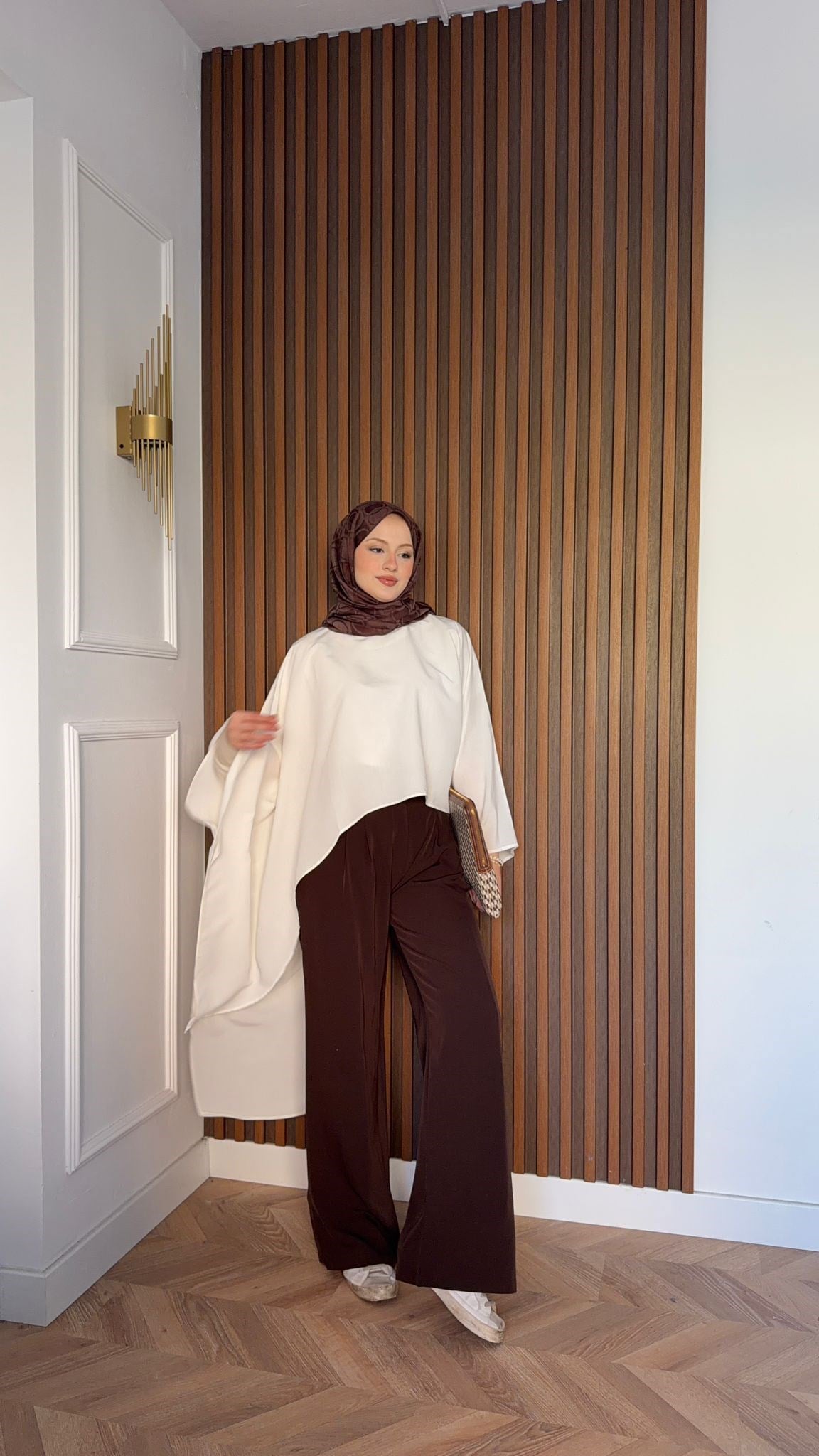 MEYSADESIGN BLUZ Asimetrik Yarasa Kol Bluz Ekru
