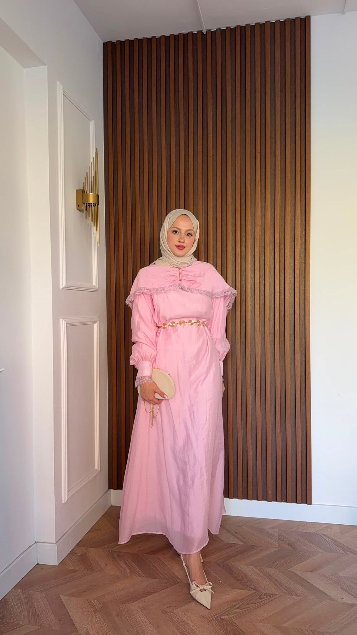 MEYSADESIGN ELBİSELER Aller Dantel Detaylı Elbise Pembe
