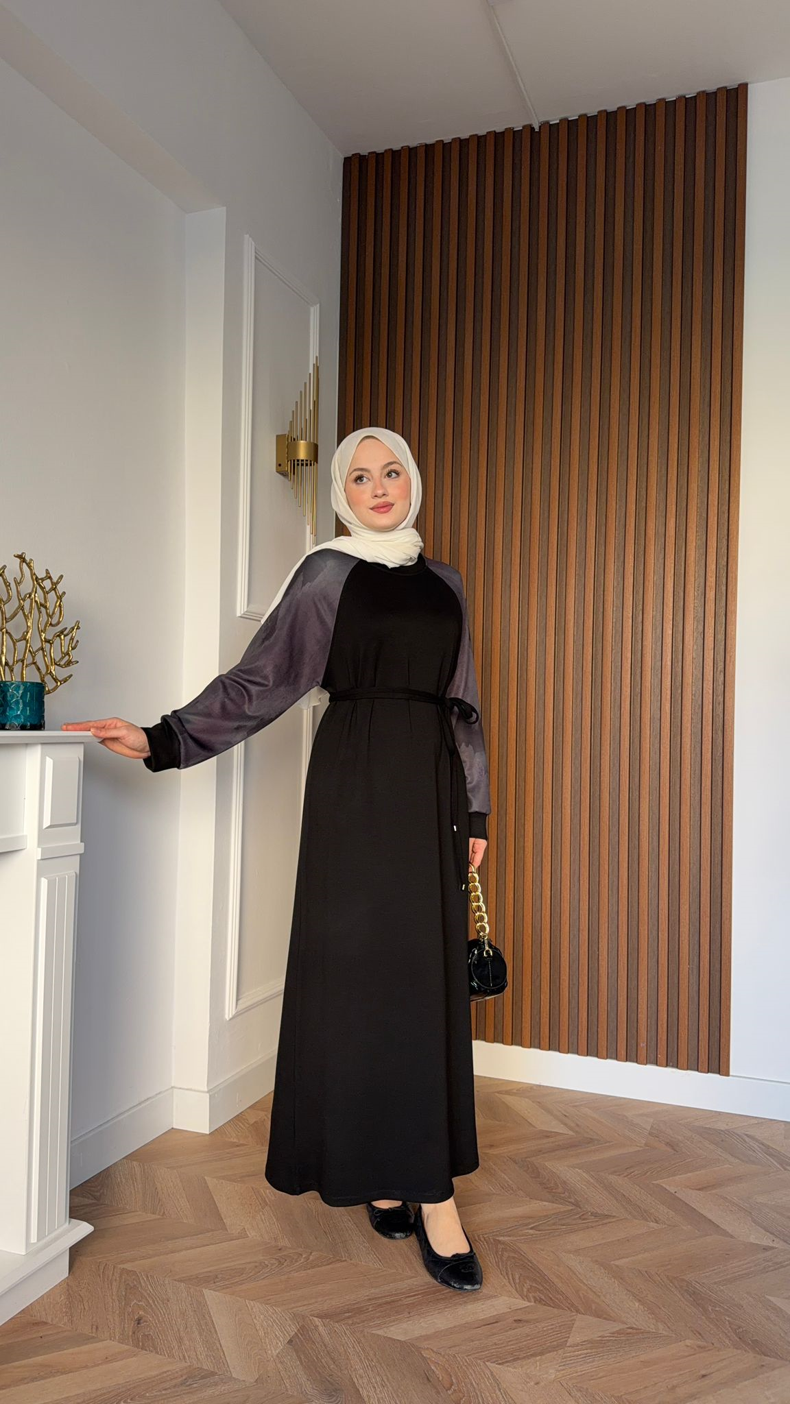 MEYSADESIGN DRESSES Fahar Batik Desen Elbise Siyah