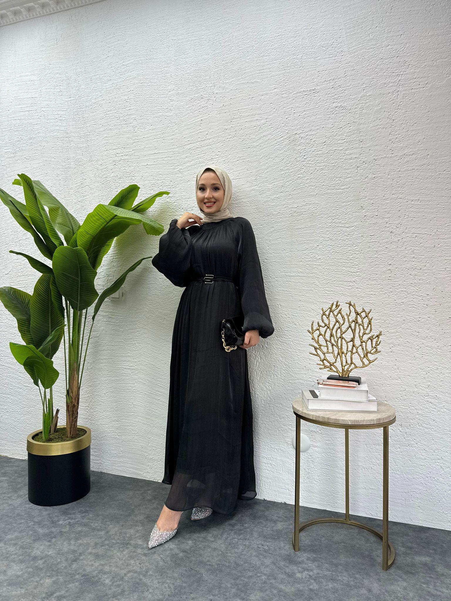 Crystal Voile Dress Black