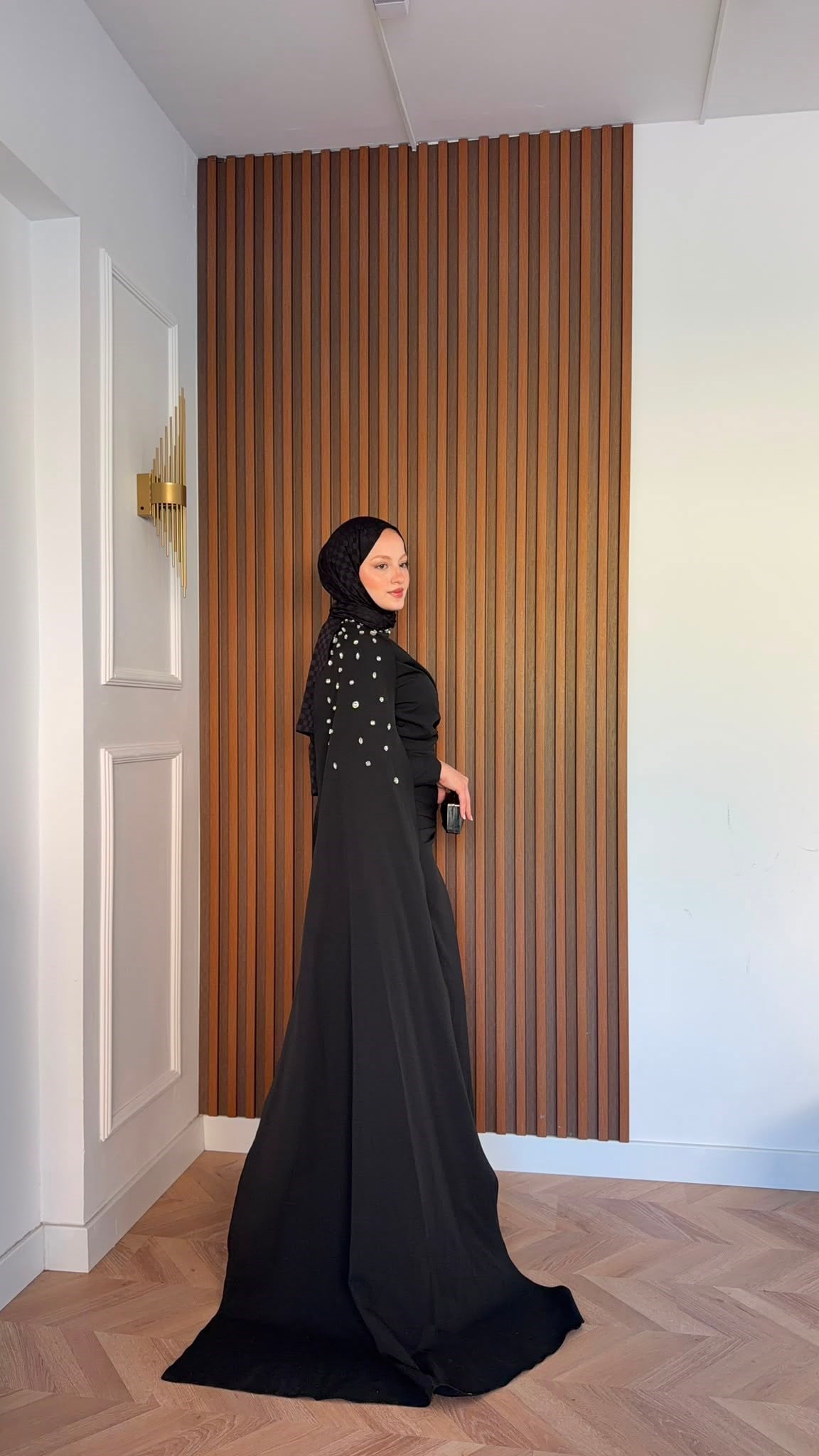 MEYSADESIGN ELBİSELER Qui Taşlı Abiye Siyah