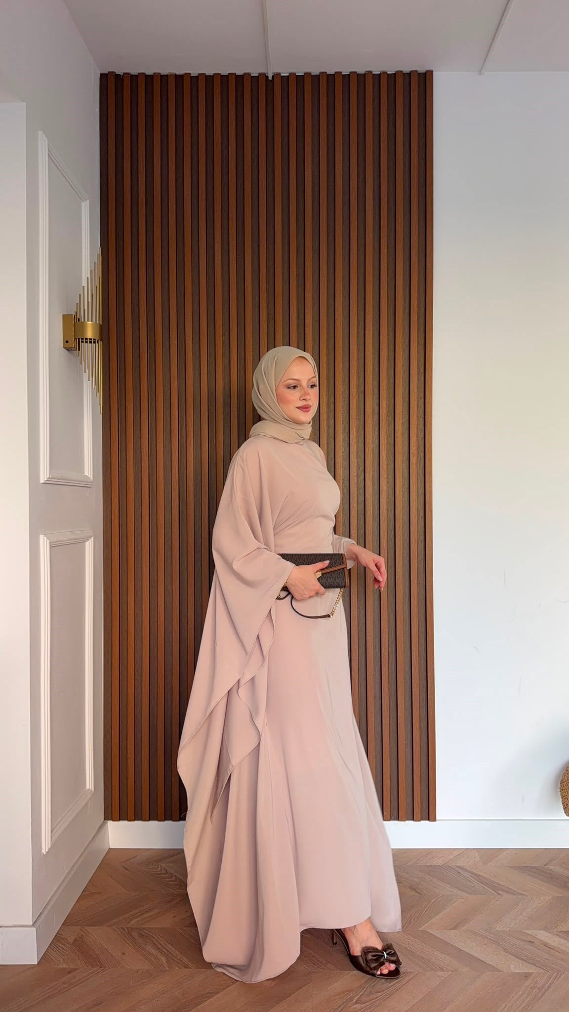 MEYSADESIGN ELBİSELER Sisi Yarasa Kol Elbise Krem