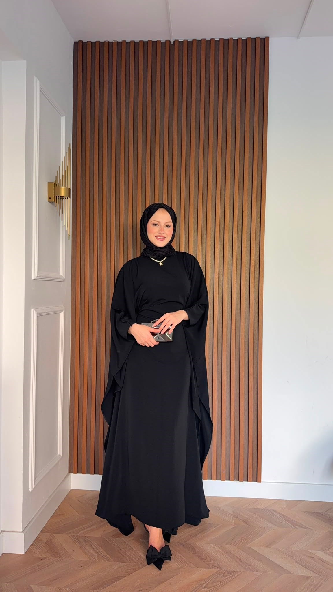 MEYSADESIGN ELBİSELER Sisi Yarasa Kol Elbise Siyah
