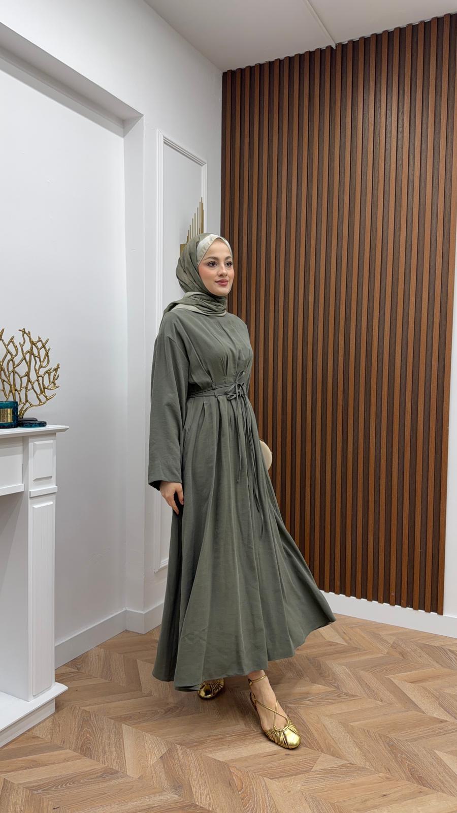 Vera Waist Detail Dress Khaki